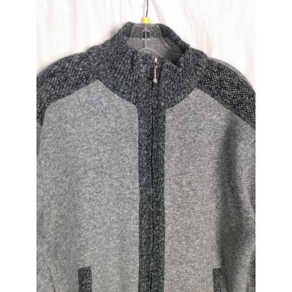 Yeo Kou Sweater Mens Size XLarge Gray Cashmere‎ Wool Blend Full Zip Mock Neck - Picture 2 of 7